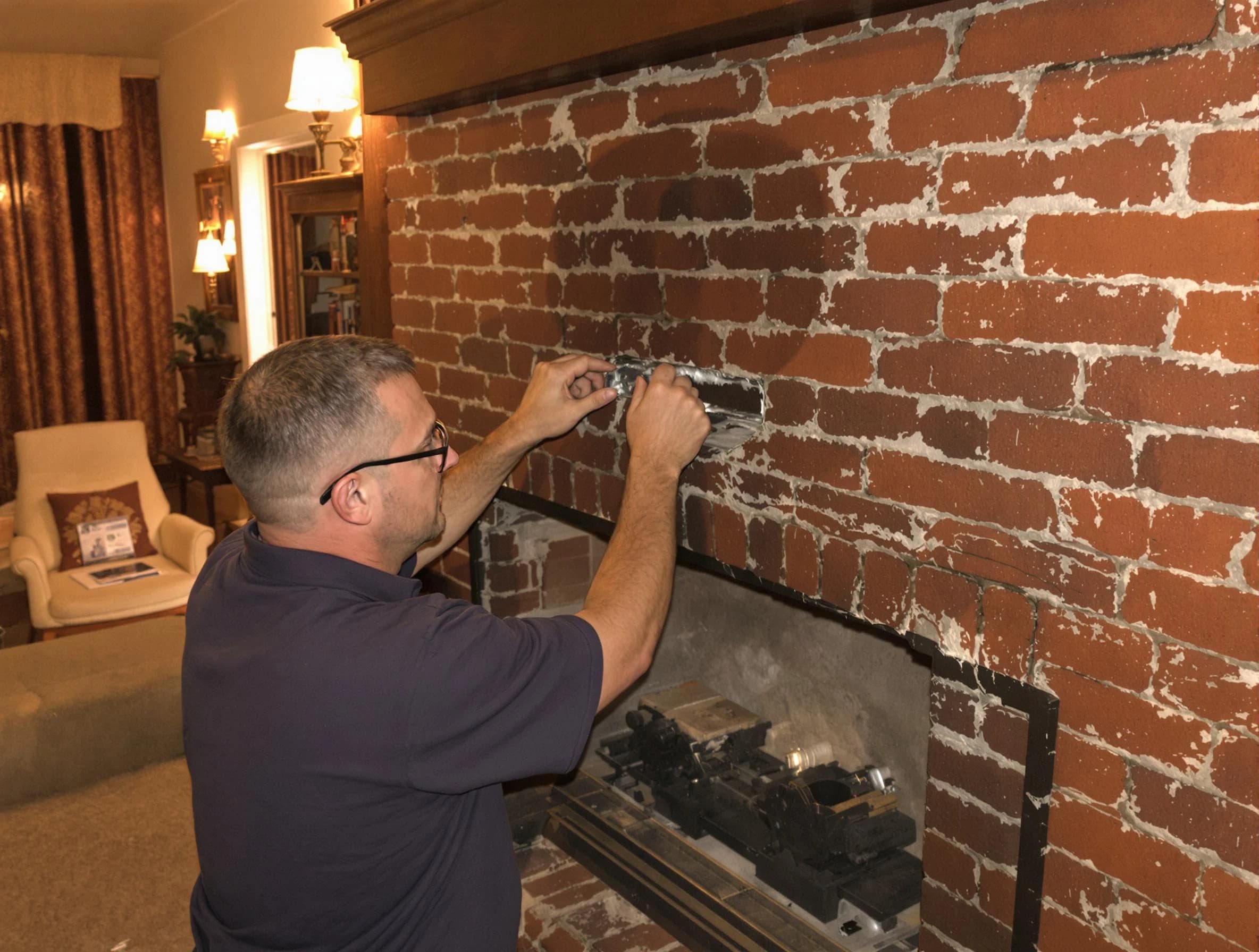 Berthoud Chimney Sweep expert fixing a fireplace in Berthoud, CO