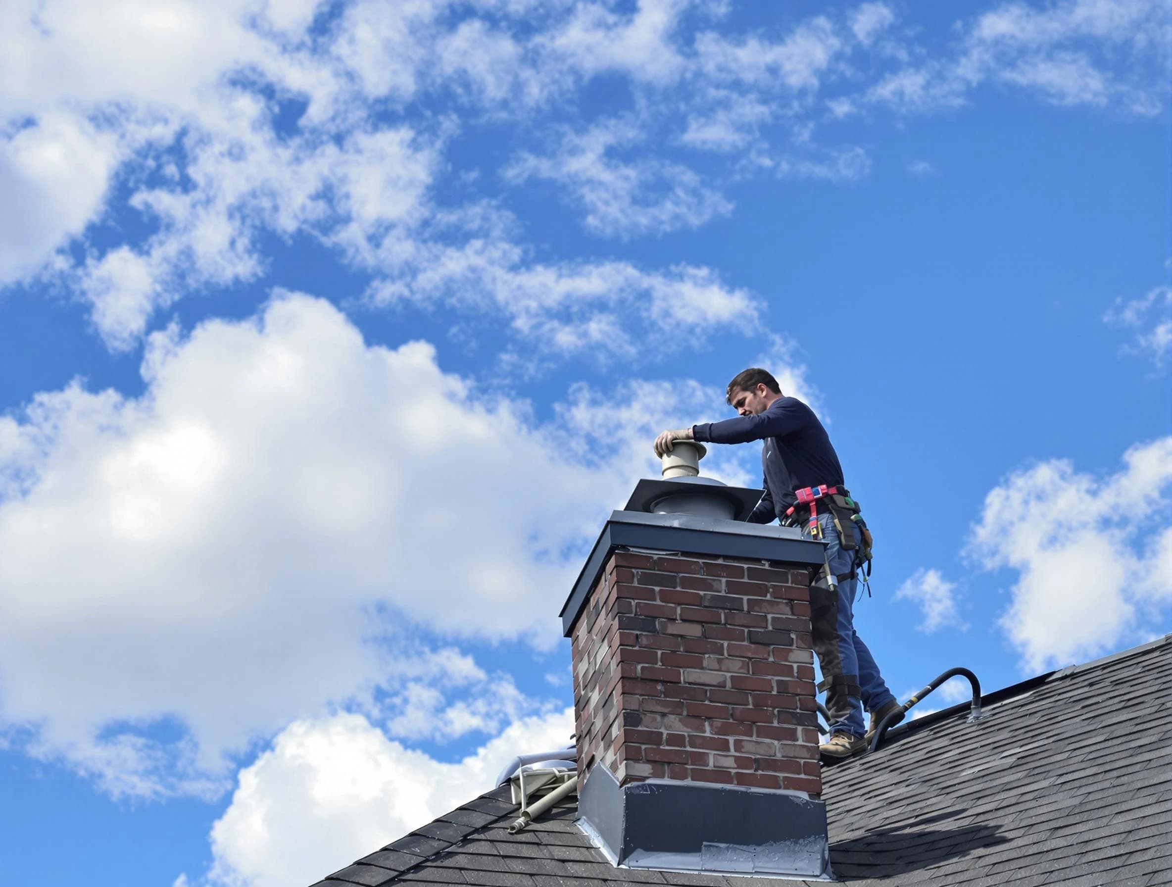 Berthoud Chimney Sweep installing a sturdy chimney cap in Berthoud, CO