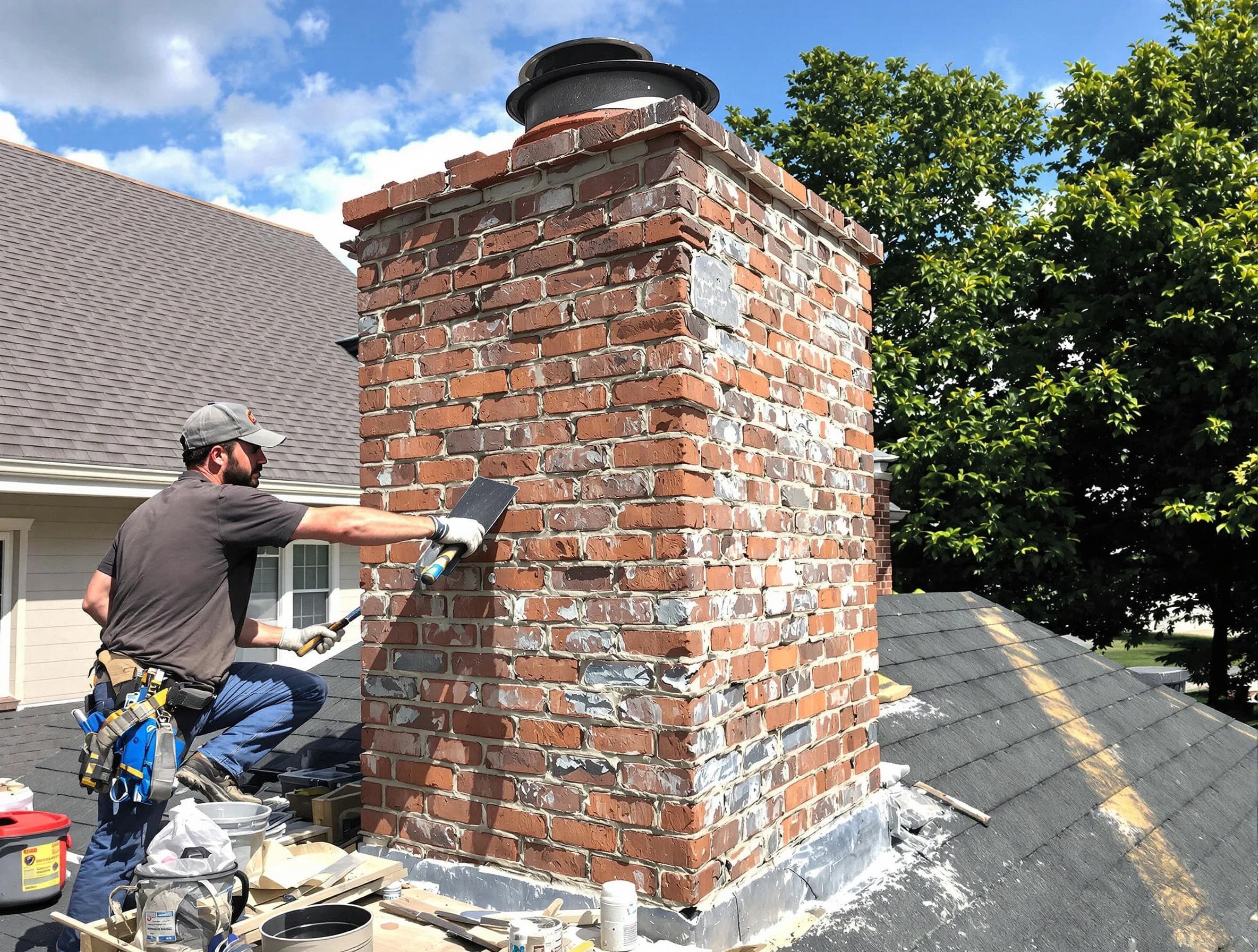 Completed chimney rebuild by Berthoud Chimney Sweep in Berthoud, CO