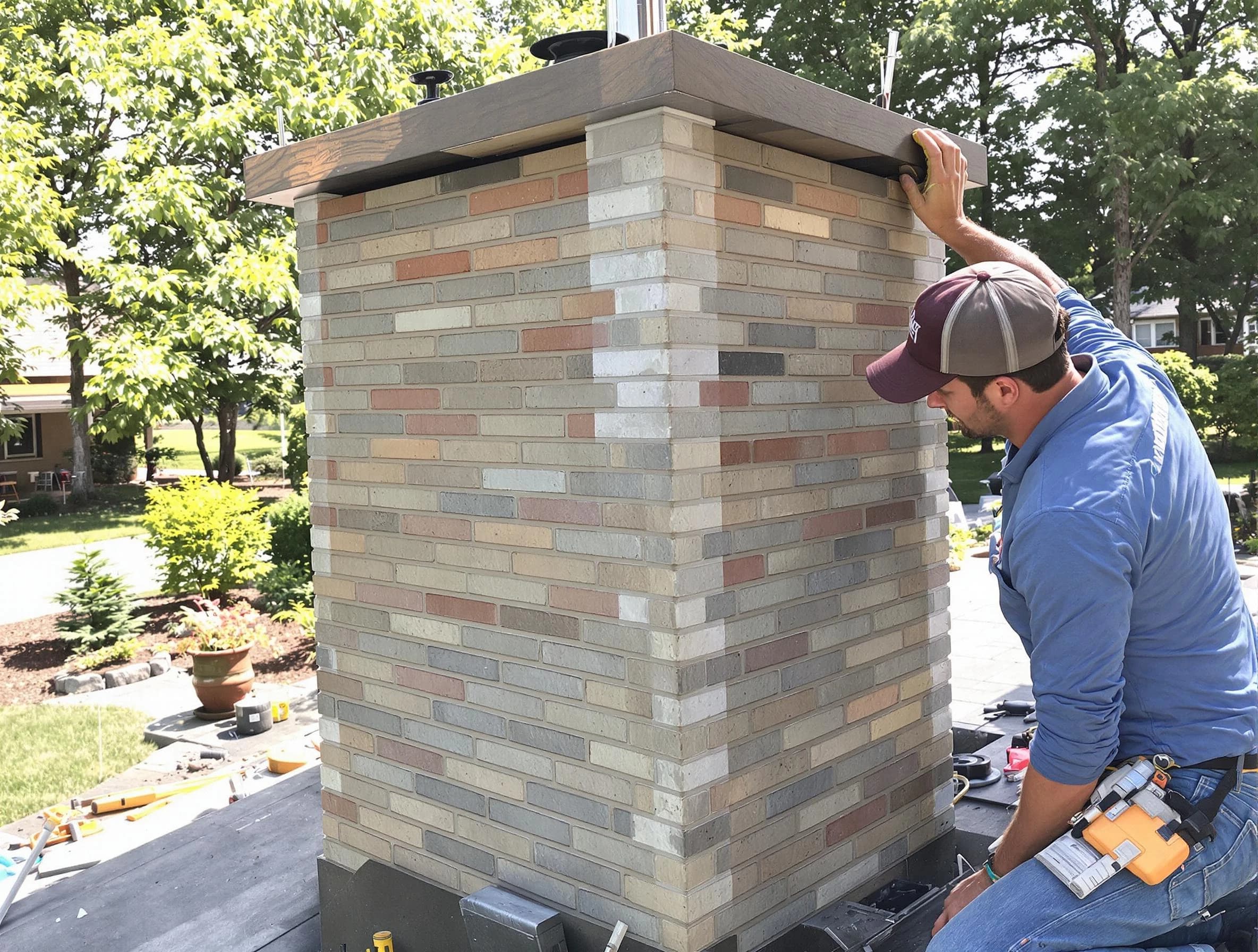 Berthoud Chimney Sweep completing a modern chimney remodel in Berthoud, CO