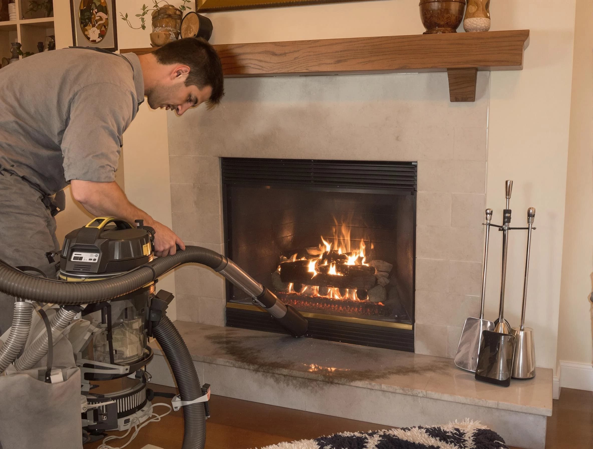 Routine fireplace upkeep by Berthoud Chimney Sweep in Berthoud, CO
