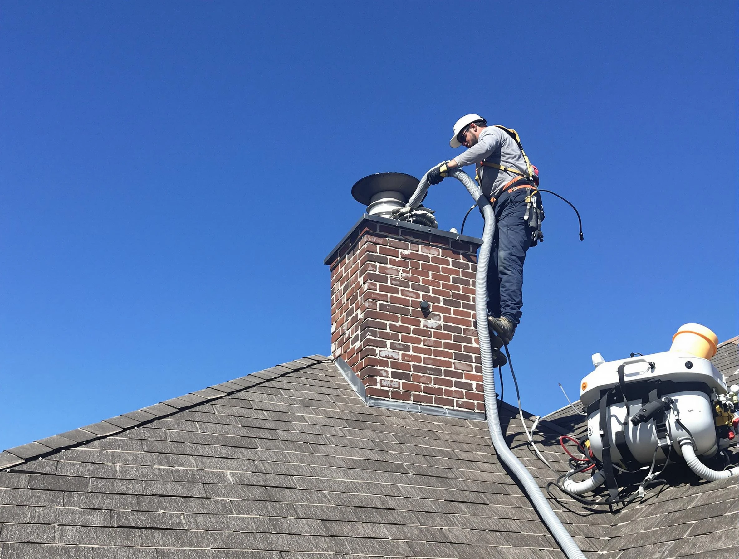 Dedicated Berthoud Chimney Sweep team member cleaning a chimney in Berthoud, CO