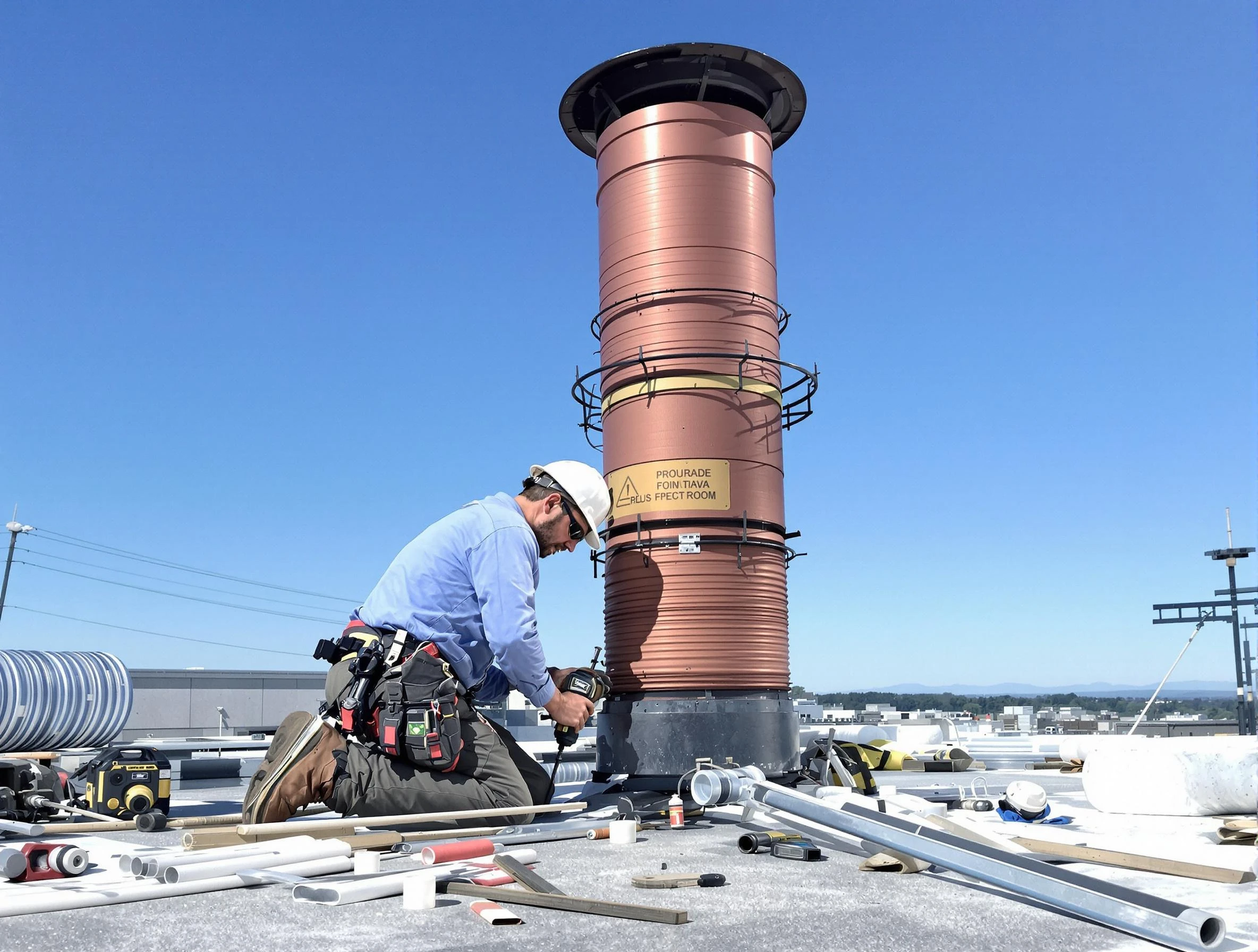 Installed chimney liner by Berthoud Chimney Sweep in Berthoud, CO