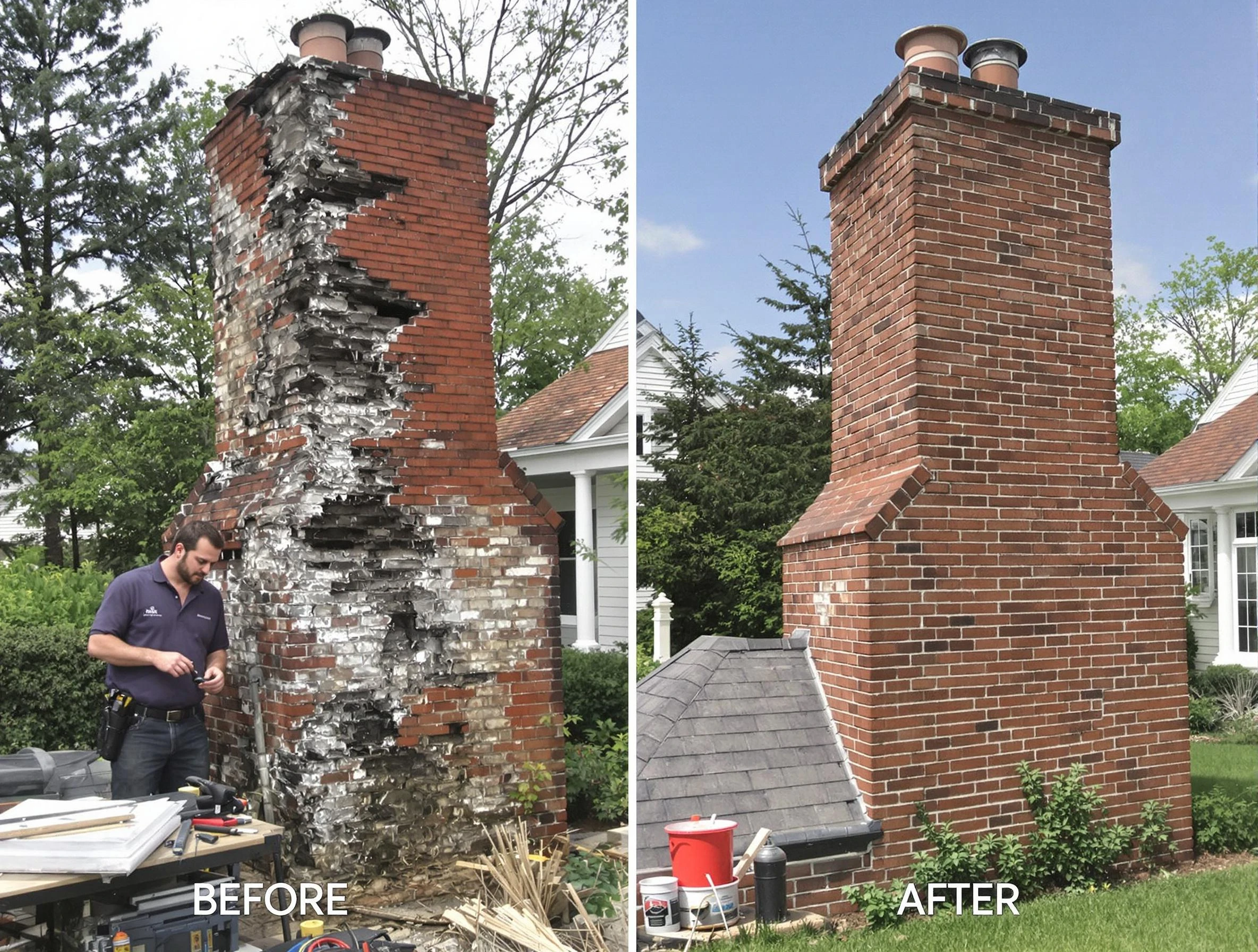 Berthoud Chimney Sweep performing a full chimney restoration in Berthoud, CO
