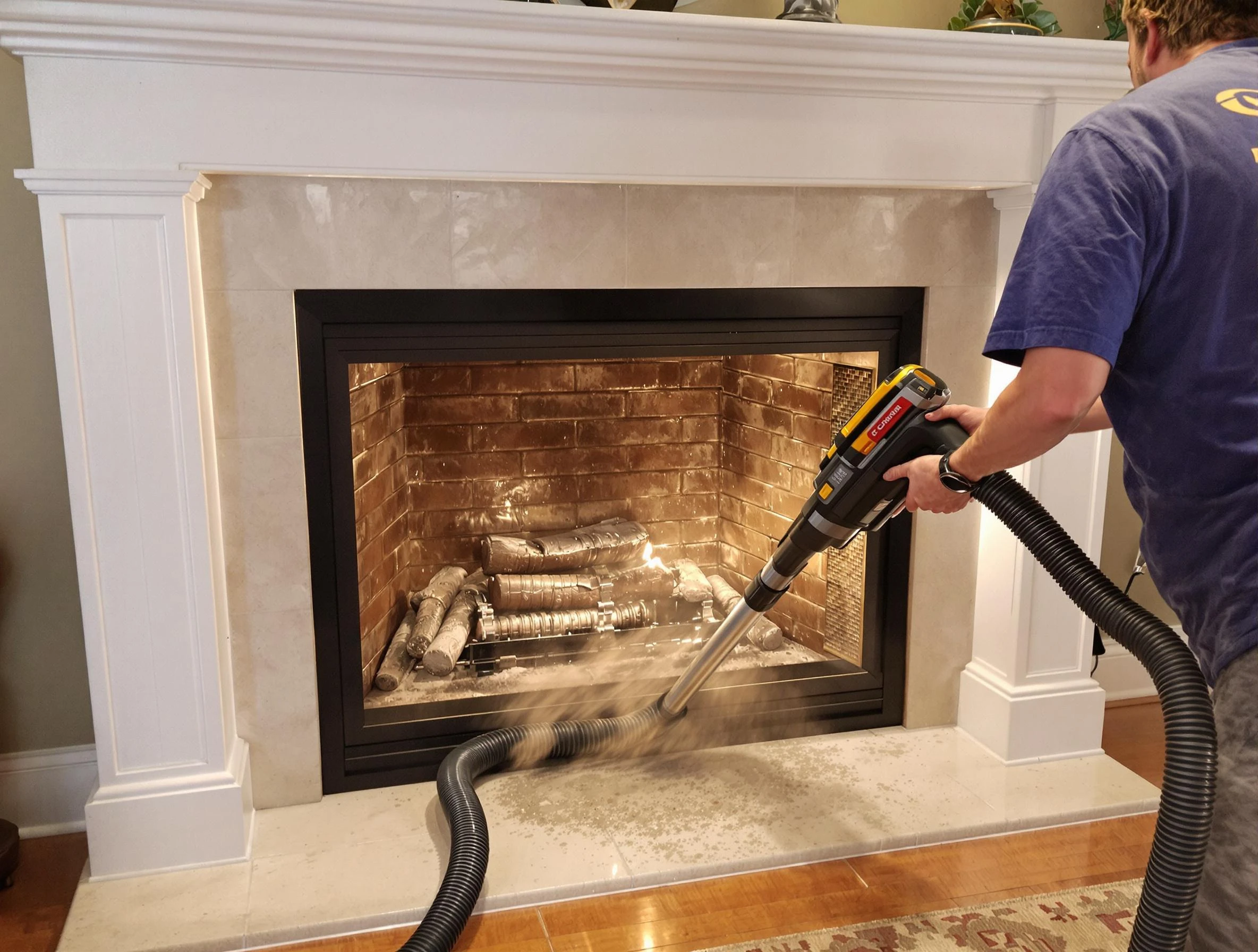 Fireplace cleaning performed by Berthoud Chimney Sweep in Berthoud, CO